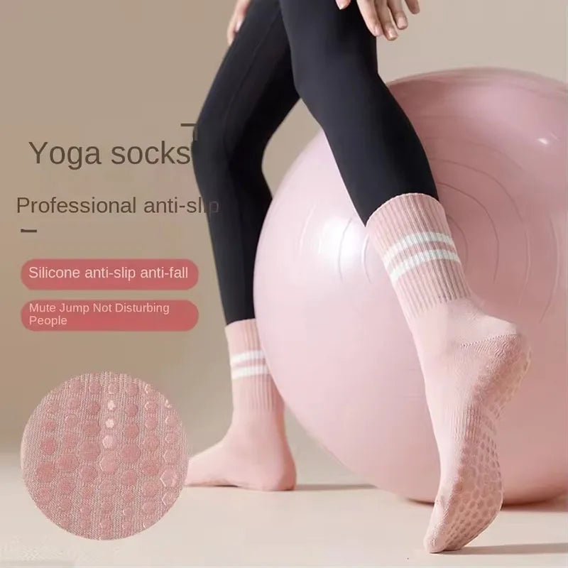 3-Pair Pilates Anti Slip Silicone Floor Socks