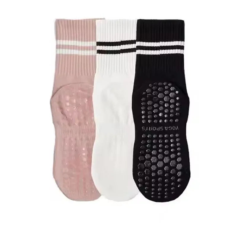 3-Pair Pilates Anti Slip Silicone Floor Socks