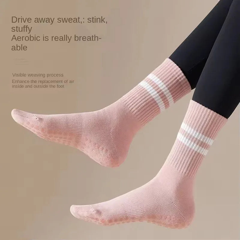 3-Pair Pilates Anti Slip Silicone Floor Socks