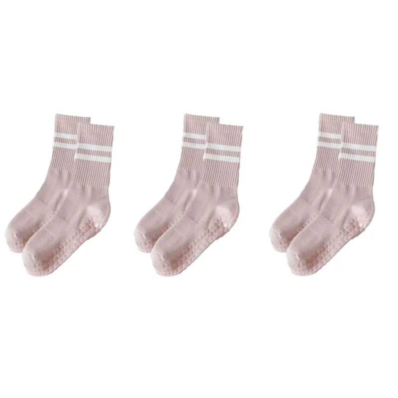 3-Pair Pilates Anti Slip Silicone Floor Socks