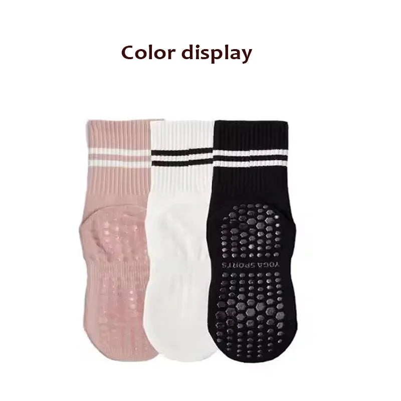 3-Pair Pilates Anti Slip Silicone Floor Socks